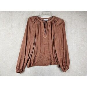 Maison D'Amelie Women's Long Sleeve Tie Neck Blouse Top Size XS